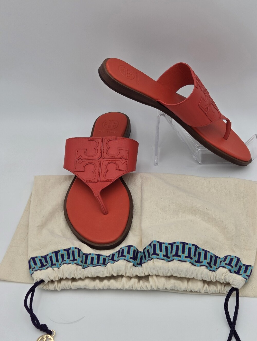 Tory Burch Jamie Flat Thong Sandals In Red Sz 7.5
